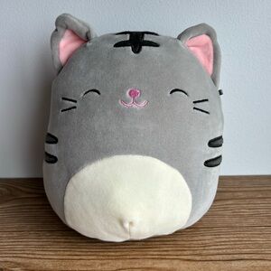 8” Grey Tabby Cat Squishmallow Tally No Bio Tag
